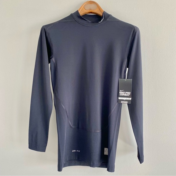 Nike Black Pro Combat Compression Dri Fit Base Layer Size Medium NWT - Picture 1 of 6